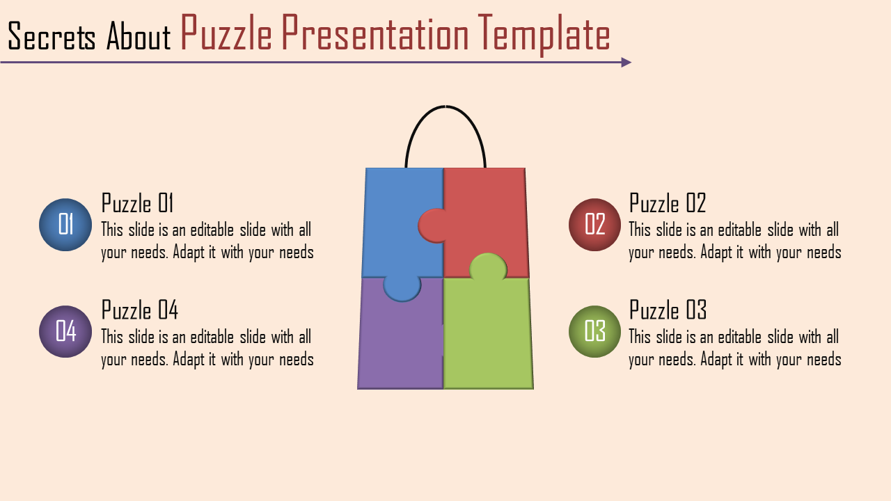 Multicolor Puzzle Presentation template for PPT and Google slides-4 Node